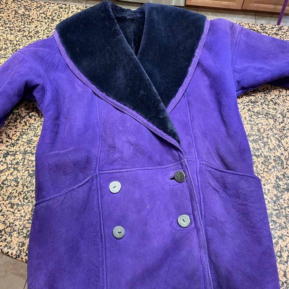 Noviello Bloom Vintage Purple Shearling Coat